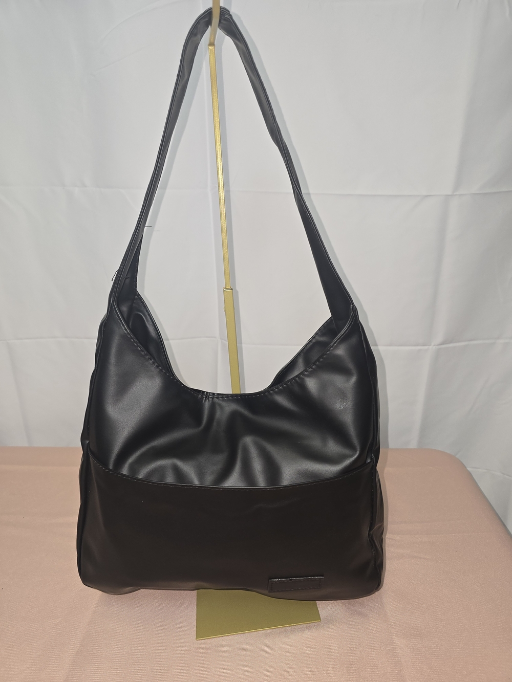 Classic Black Shoulder Hobo Tote With Jewelry Surprise & Free Gift